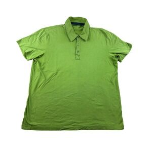 Armani Exchange Polo Shirt Men XL Green 100% Pima Cotton Designer Sporty Golf